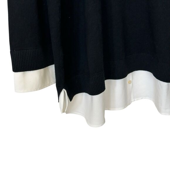 J Jill Mixed 2X Media Layered Sweater Black Cream - Picture 11 of 11